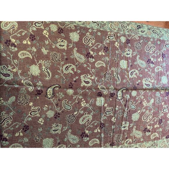 New Pashmina Womens Scarf 55% Pashmina 45% SIlk Green Brown Paisley 73 in long - Picture 4 of 5